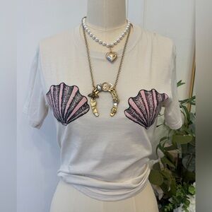 Mermaid Shells Graphic Tee Ivory